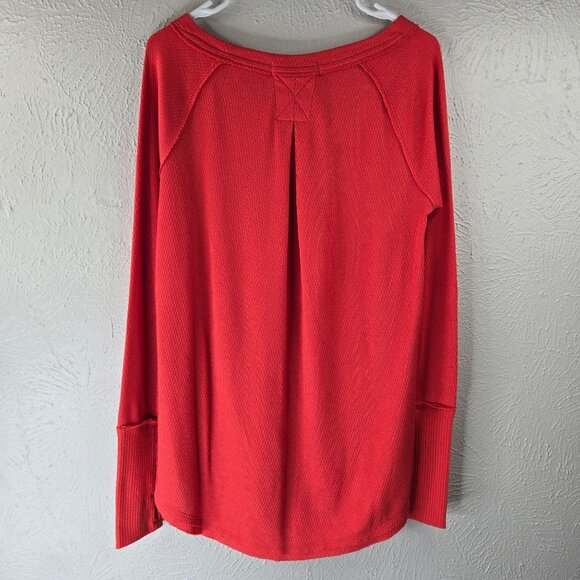 We The Free Thermal Shirt Size XS Orange Oversized Relaxed Fit Pull OVer Top - Picture 3 of 12